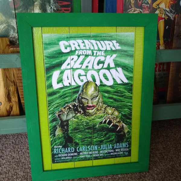 Creature from the Black Lagoon Green Framed Picture 16" x 21"