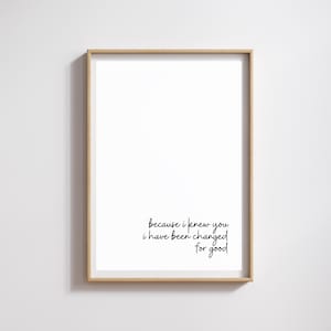 Wicked For Good the Musical Inspired Lyrics Print/Poster Musical Theatre Gift