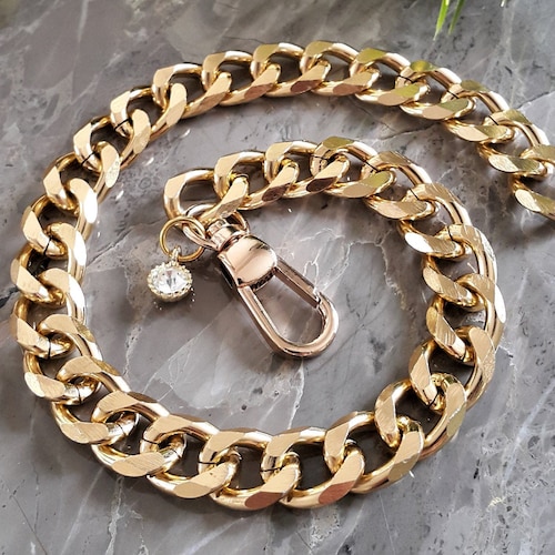 Gold Pet Collar With Steel Name Tag Chain Collar for Cats Etsy