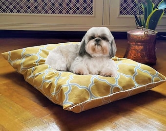 Gold Gray Luxury Dog Bed with Removable Cover, Cat Bed, Dog Cushion, Pet Bed, Dog Pillow, XL Dog Bed, Custom Pet Bed, Pet Gifts, Dog Gift