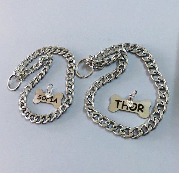 Dog name chain collar 2025