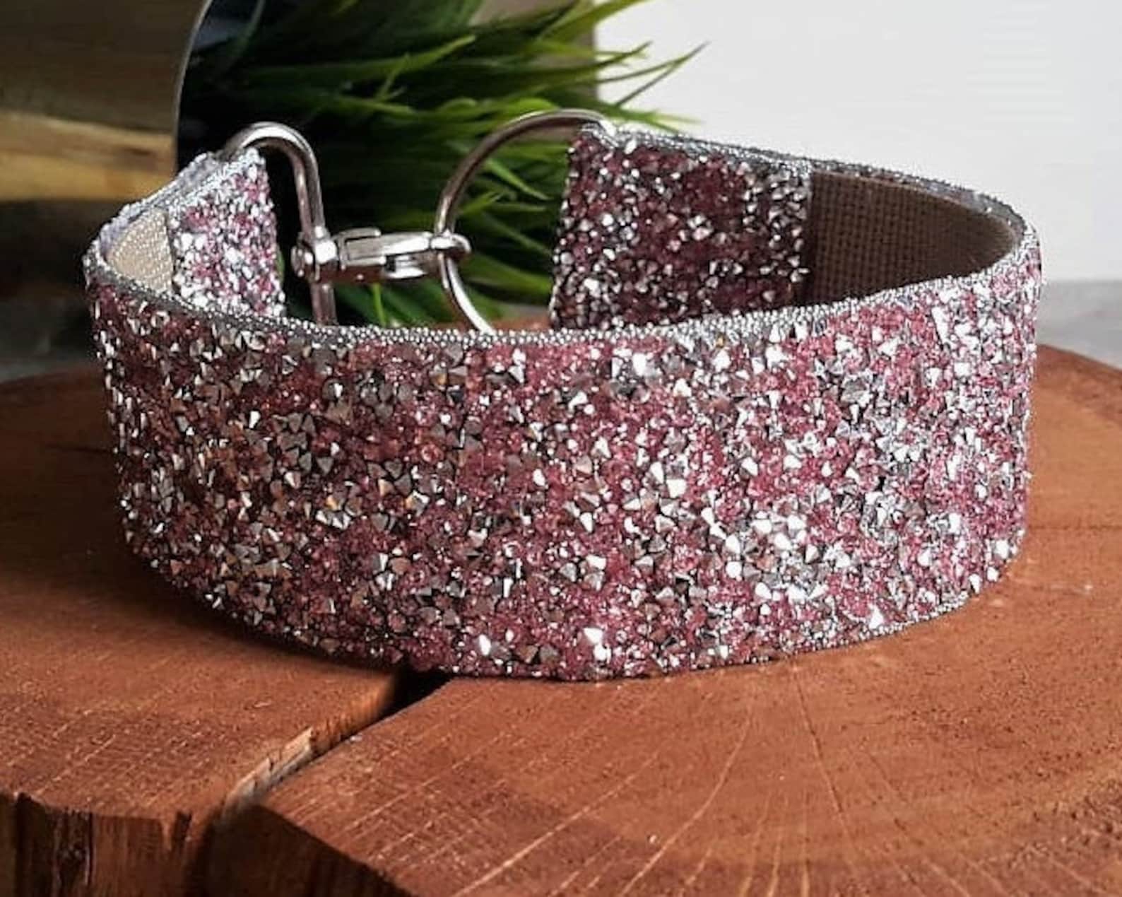Large Pink Rhinestone Bling Dog Collar Dog House Collar Etsy Australia