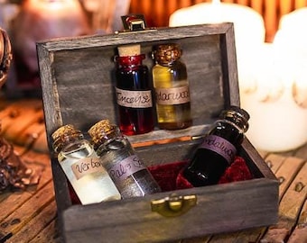Essencial Oil Set - Vampire Potion Goth Dark Hallowen Wax Melt Aromas Scents Gift Box
