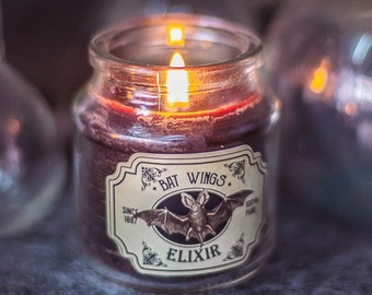 Bat Wings Potion Candle Apothecary witch Gothic Guaiacwood Halloween decoration Paraffin Candle witchcraft vintage halloween decoration