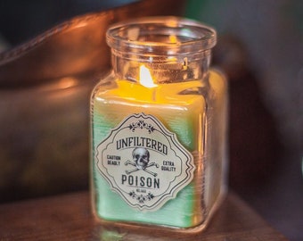 Unfiltered Poison Potion Candle Apothecary witch Gothic Guaiacwood Halloween decoration Paraffin witchcraft vintage halloween decoration