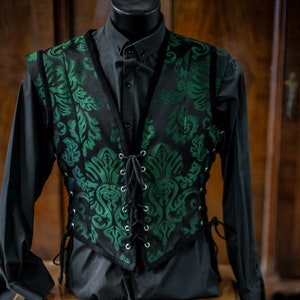 Victorian Vest - Tapestry -  Gothic Steampunk Vampire Man Corset Pirate