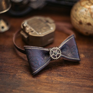 Leather bow tie Steampunk style