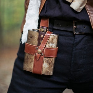Étui à flacons, sac en cuir pour ceinture, cadeau de potion, cadeau de mariage, steampunk pour garçons d'honneur
