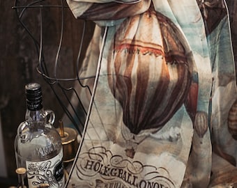 Air Ballons scarf steampunk shawl in chiffon airship pirates cravat for men and women victorian scarves