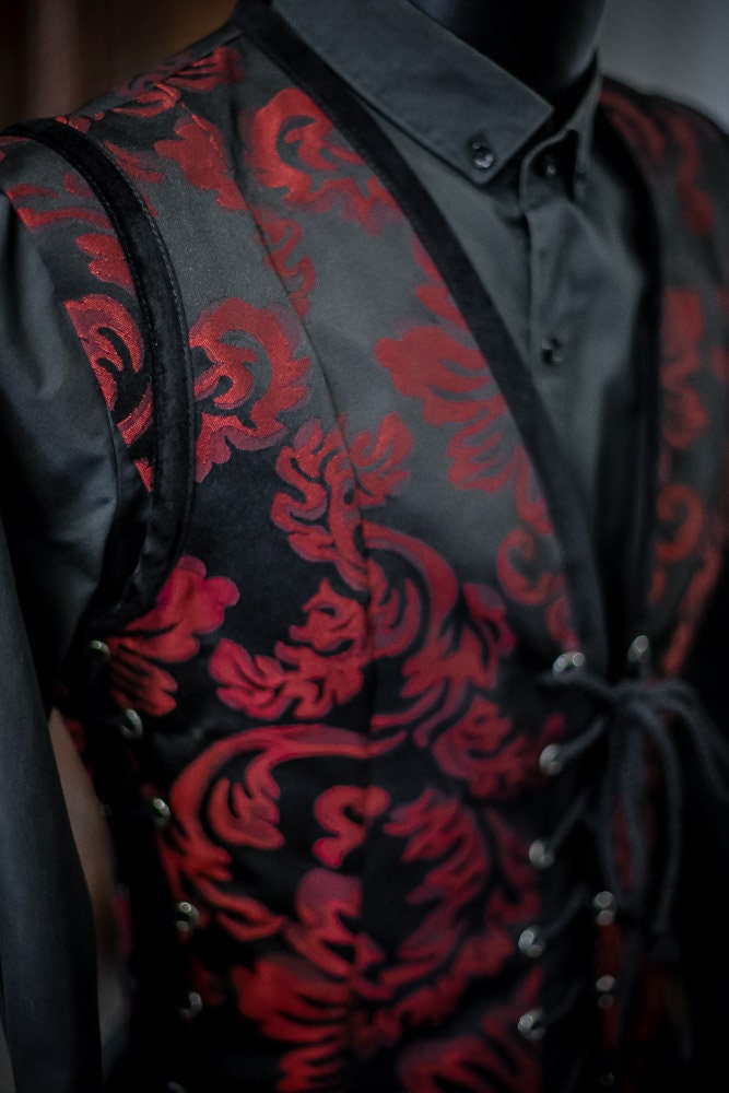 Victorian Red Vest - Tapestry - Gothic Steampunk Vampire Man
