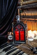 Cathedral Leather and resin Bag in black gothic steampunk style crossbody barrel bag Shoulder Vampire Goth product logo