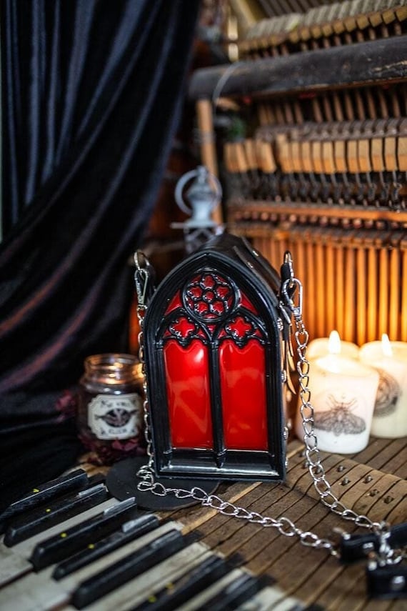 Cathedral Leather and Resin Bag in Black Gothic Steampunk Style