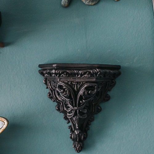 Corbeau victorien noir vintage pour décoration murale, étagère, bougeoir, serre-livres steampunk, résine dorée, décoration d'halloween vintage