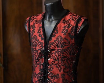 Déguisement Renaissance Steampunk Inhzoy Homme Renaissance Médiéval Gilet Pirate Déguisement Halloween Gilet Pirate Renaissance Homme