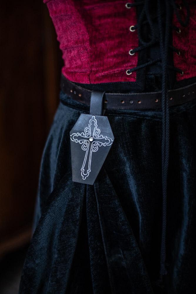 Skirt Holder, Coffin Vampire Leather Skirt Chaser for Belt - Etsy