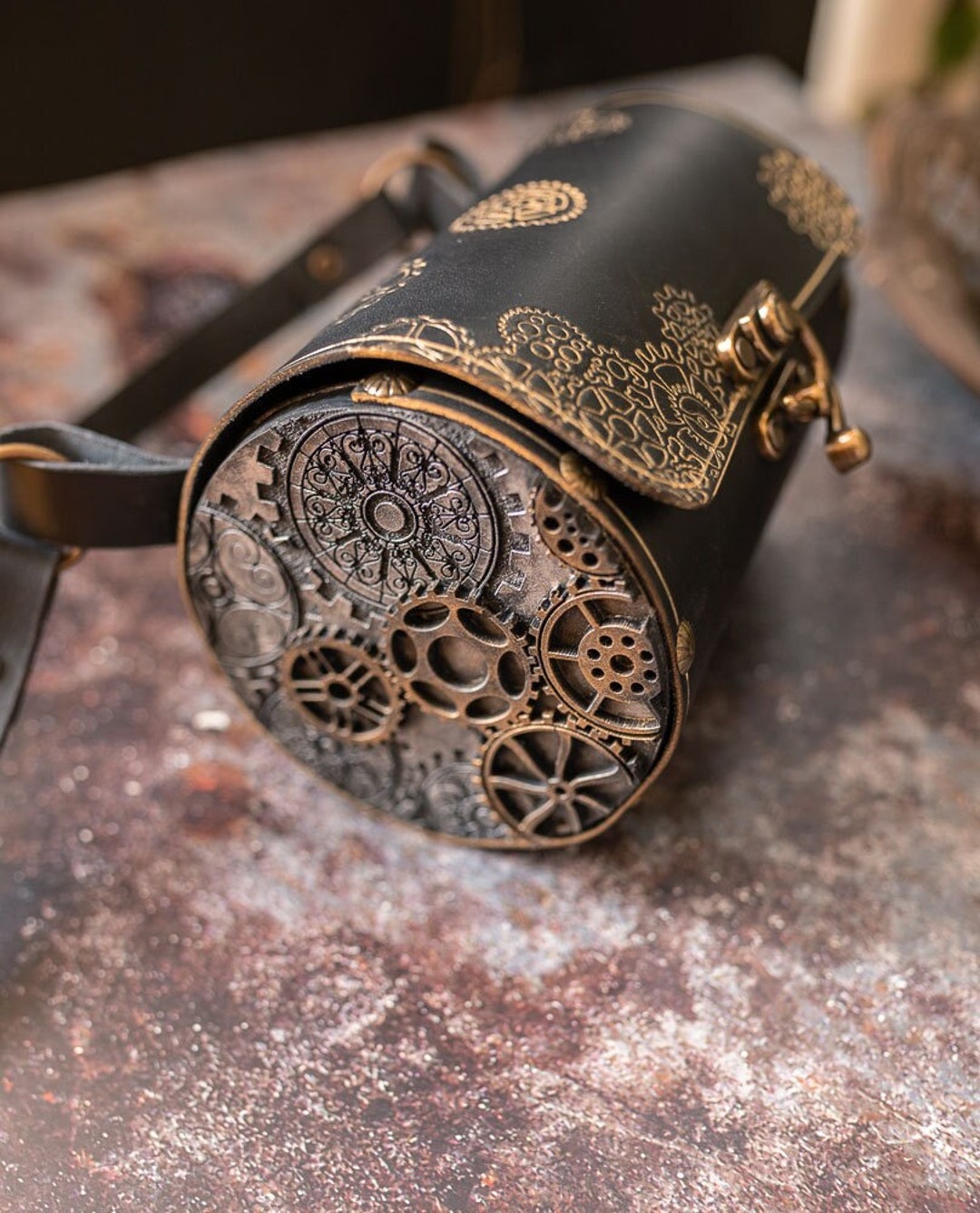 Steampunk Bag Small Gears Satchel Punk Women Victorian Style Little Wood  Box Bag Gothic Cosplay Accessories