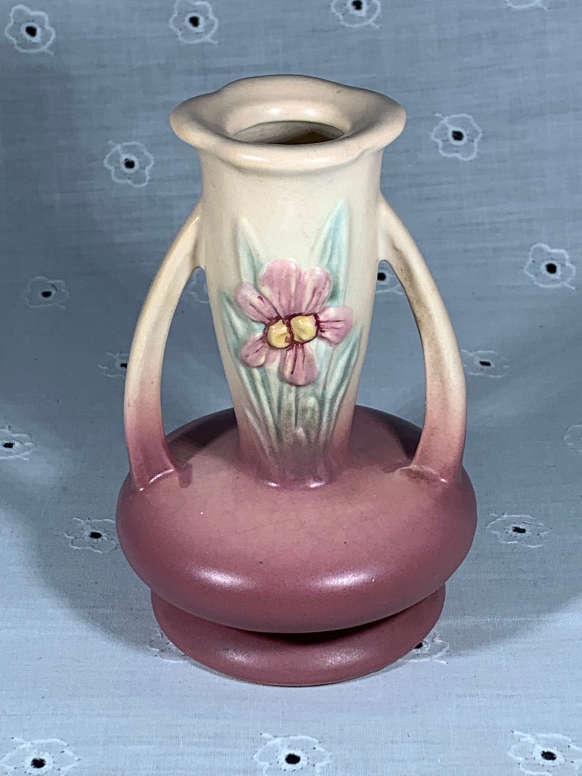 Iris Hull Pottery 2 Handle Bud Vase 4115 Vintage Pink and Etsy