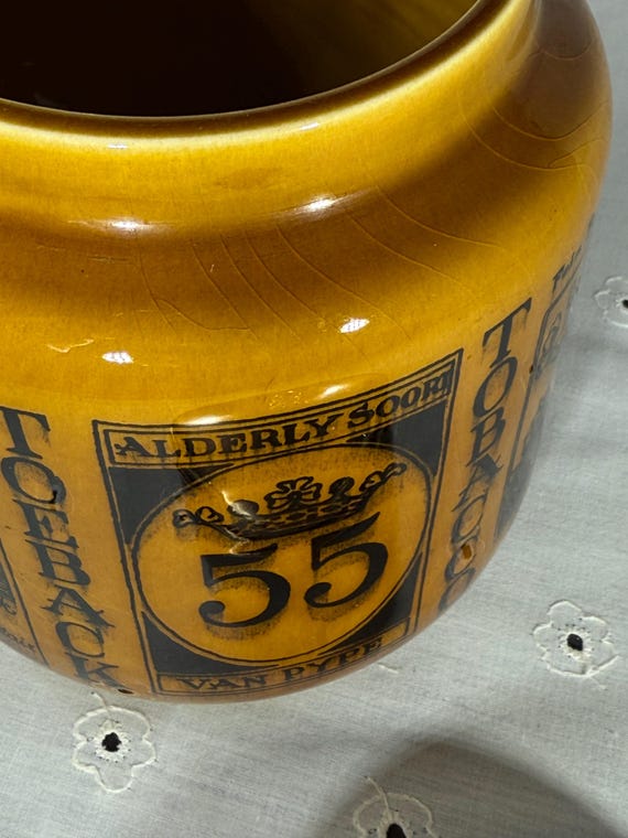 Vintage Tobacco Jar With Lid, Royal Goedewaagen Gouda Holland