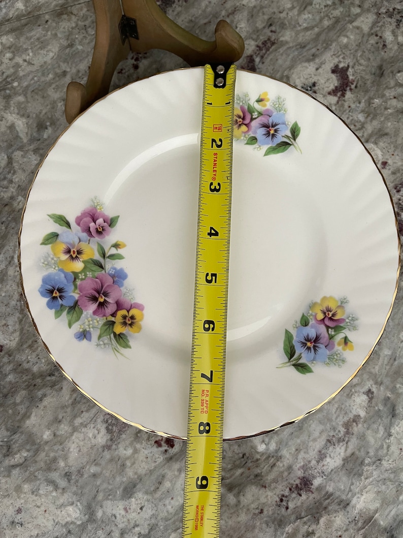 Elizabethan Fine China Plates Pansies rare Pattern Etsy