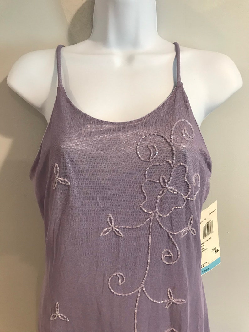 Vintage Lavender Beaded Maxi Dress 56