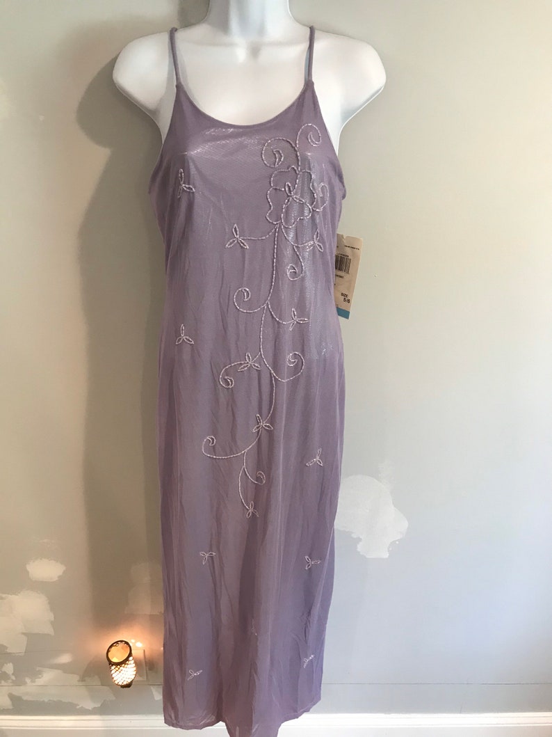 Vintage Lavender Beaded Maxi Dress 56