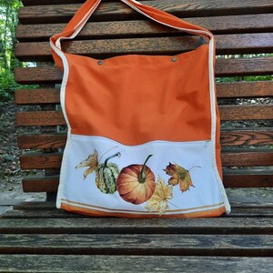 Bolsa grande de lona con patrón de calabaza Bolsa de hombro grande Bolsa de hombro Crossbody Bolsa de lino Bolsa de lino Bolsa de todos los días Bolsa reutilizable Bolsa de compras