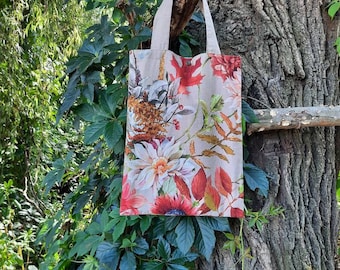 Bolsa de mano estética Serigrafía bolsa de mano Bolsa de flores Bolsa de todos los días Bolsa de hombro Bolsa reutilizable Bolsa de mano pequeña