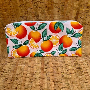 Orange Blossom Cass Bag | Pencil Case Zipper Pouch Oranges backpack makeup bag small zipper bag cosmetic travel first aid organization bag