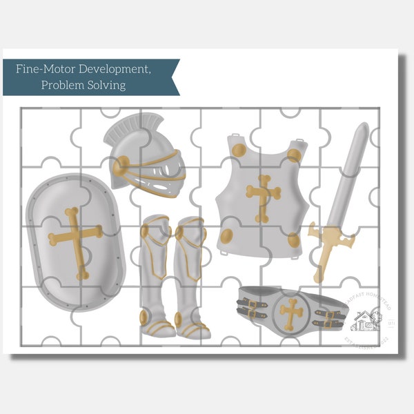 Armor of God Printable Puzzle for Kids, Cut-It-Yourself