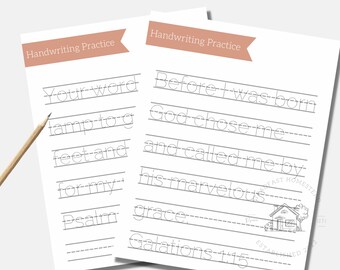 Scripture Tracing Worksheet Bundle Printable Morning Basket Activity