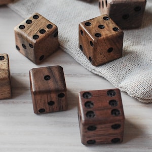Luxurious Walnut Dice Set for Your Elegant Game Nights