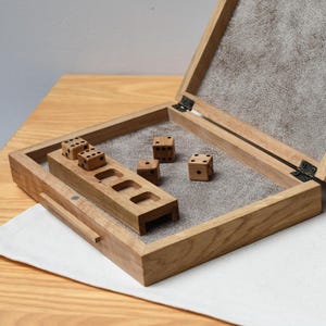 Handcrafted Wooden Yahtzee Game in a Beautiful Box