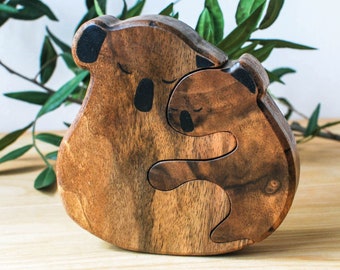 Cuddling Koala Wooden Puzzle for Toddlers // Montessori Jigsaw