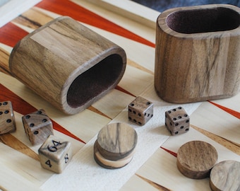 Backgammon Bundle // Cups Disks and Dice // Handmade