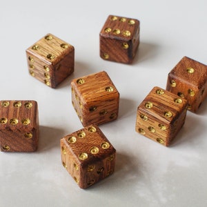 Wooden Dice // Scrub Mahogany // Merbau Wood //  Pacific Teak // Exotic Wood // Rustic Dice // Handmade