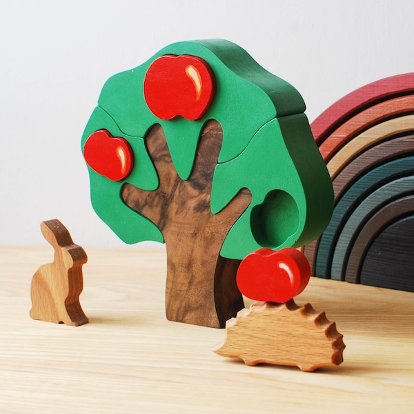 Apfelbaum-Puzzle aus Holz