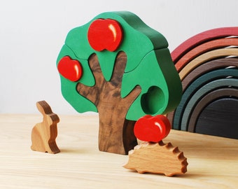 Puzzle en bois pommier