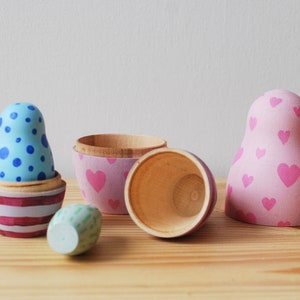 Modern Matryoshka Toy // Pastel Nesting Toy for Kids // Mind Puzzles for Children image 1