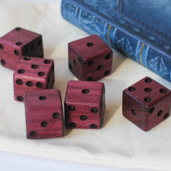 Purpleheart Dice // 16mm (5/8") and 20mm (3/4") // Handmade Unique Dice