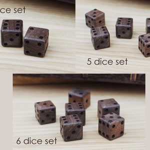 Walnut Dice // 16mm 5/8 and 20mm 3/4 // Handmade Unique Dice // Black and Common Walnut Dice Bl.Walnut 16mm