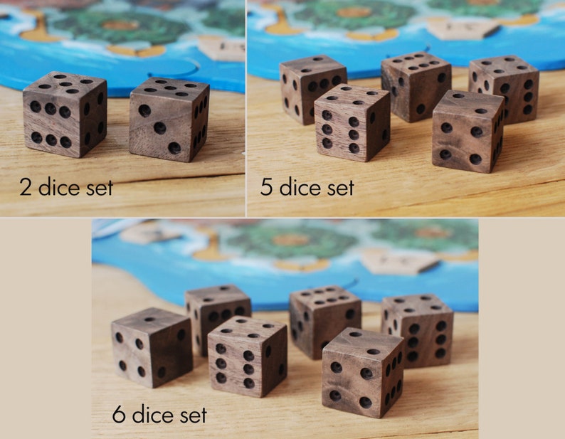 Walnut Dice // 16mm 5/8 and 20mm 3/4 // Handmade Unique Dice // Black and Common Walnut Dice Bl.Walnut 20mm sharp