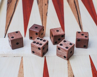 6 Dice Set // Wooden Dice Set // Mahogany Meranti // Exotic Wood // Rustic Dice // Handmade