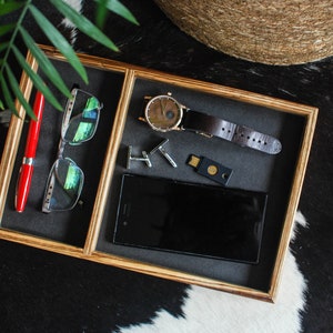 Organiser Desk Tray with Soft Leather Finish