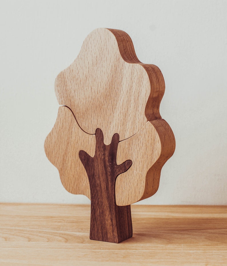 Set of Wooden Trees // Figures to Play // Natural Wood Toy // Forest Tree Puzzles image 8