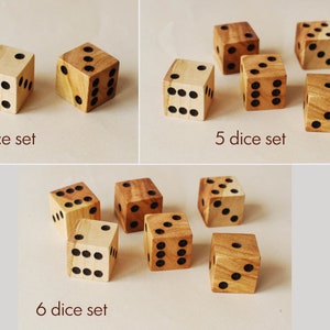 Cherry Wood Dice // 20 mm 3/4 and 16mm 5/8 // Handmade Unique Dice 20mm (3/4") sharp