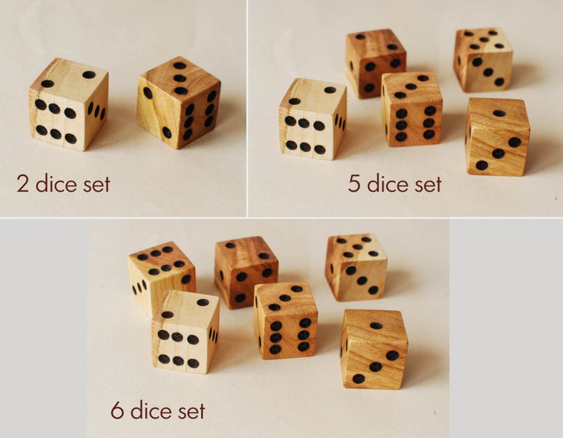 Cherry Wood Dice // 20 mm 3/4 and 16mm 5/8 // Handmade Unique Dice 20mm (3/4") sharp