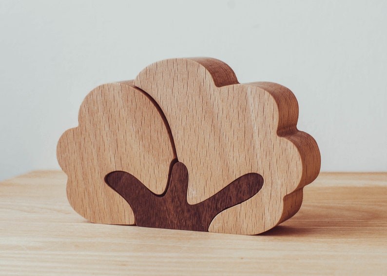 Set of Wooden Trees // Figures to Play // Natural Wood Toy // Forest Tree Puzzles image 9