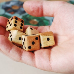 Cherry Wood Dice // 20 mm 3/4 and 16mm 5/8 // Handmade Unique Dice image 5