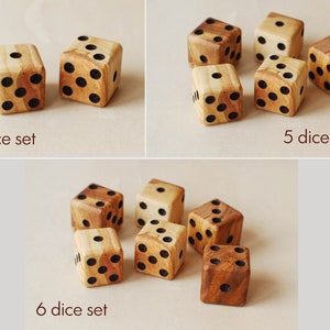 Cherry Wood Dice // 20 mm 3/4 and 16mm 5/8 // Handmade Unique Dice 20mm (3/4") rounded