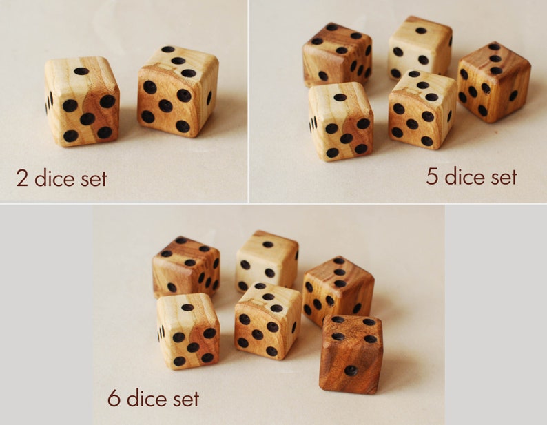 Cherry Wood Dice // 20 mm 3/4 and 16mm 5/8 // Handmade Unique Dice 20mm (3/4") rounded